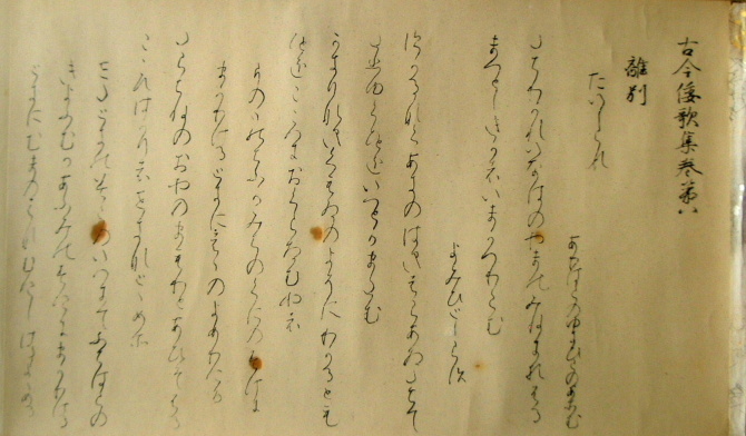 高野切（高野切古今集）　「第二種書風」　拡大へ