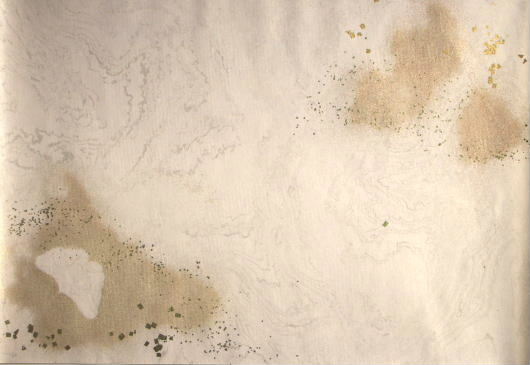 装飾料紙　本鳥製 特選料紙　染紙　『全面墨流し』　薄赤茶色　半懐紙　拡大へ